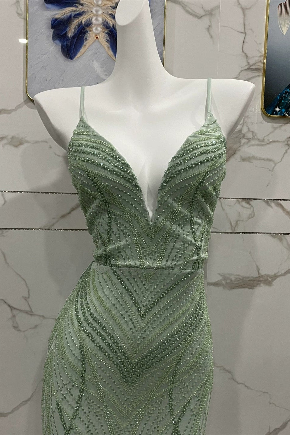 open back beaded mini dress