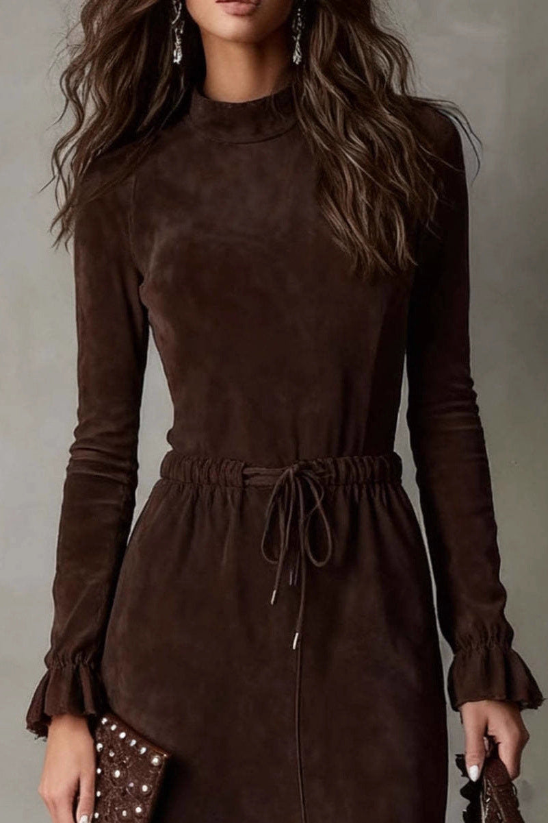 Double-sided cashmere midi dress