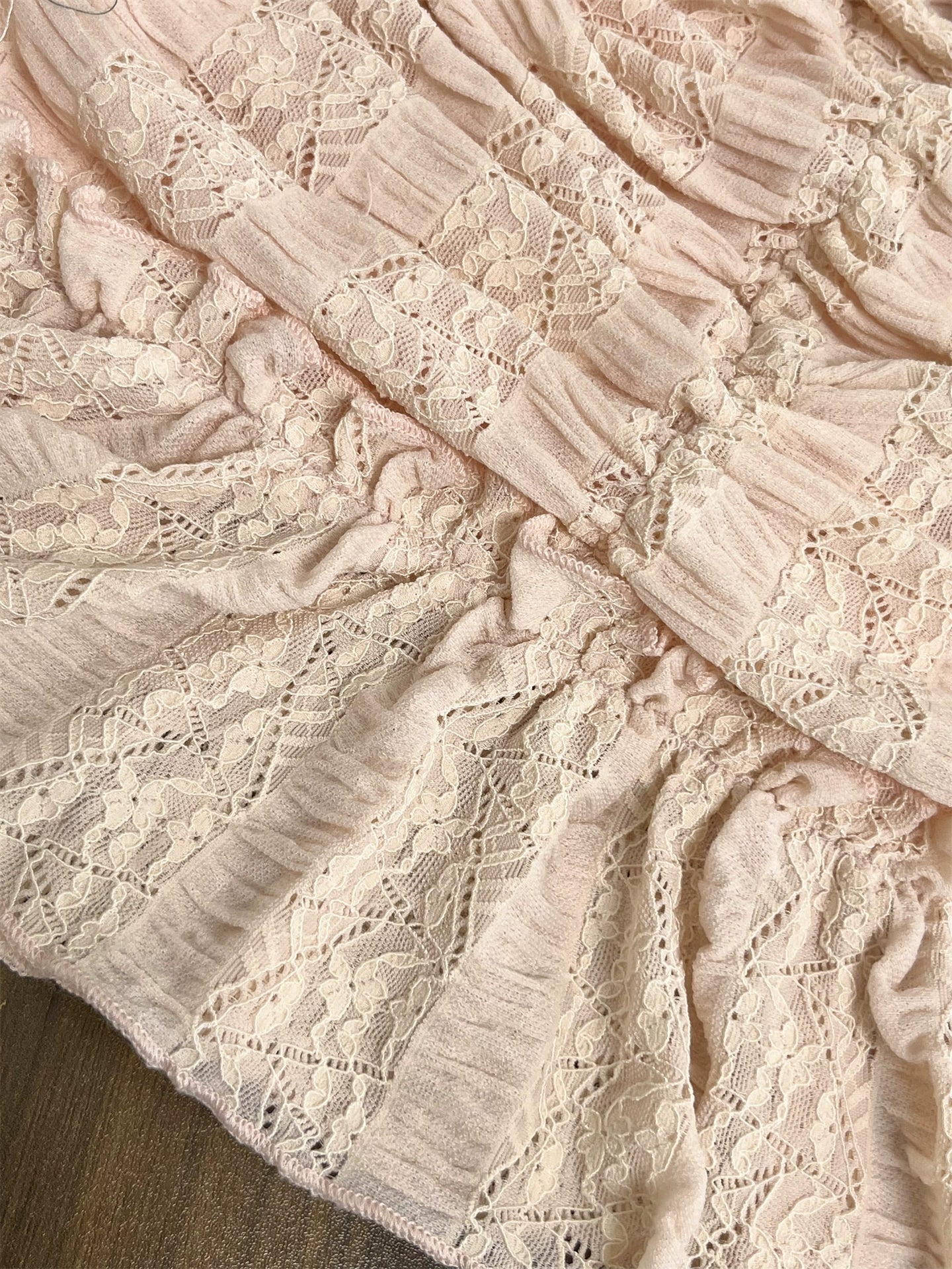 lace pleated backless bandeau mini dress