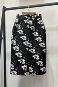 black jacquard midi skirt