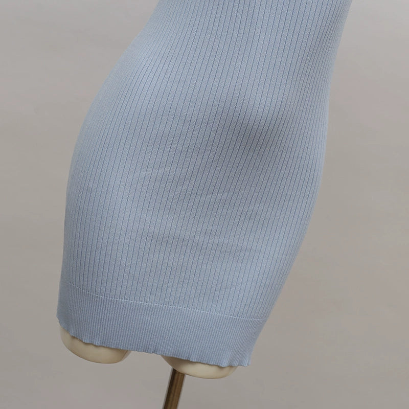 knitted short-sleeved hip-hugging dresses