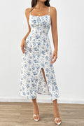 Floral print A-line midi dress