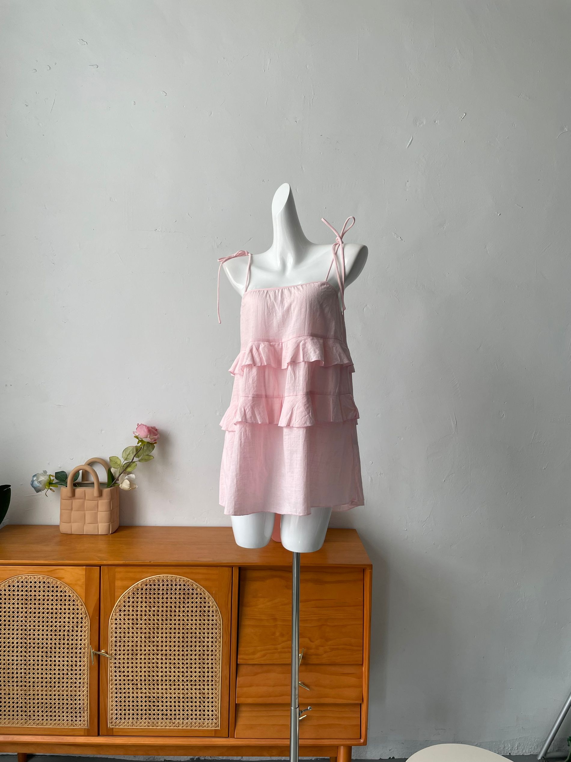 pink camisole mini dress