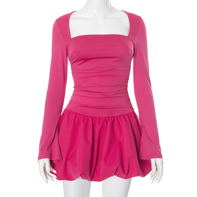 carlin pink long sleeve mini dress