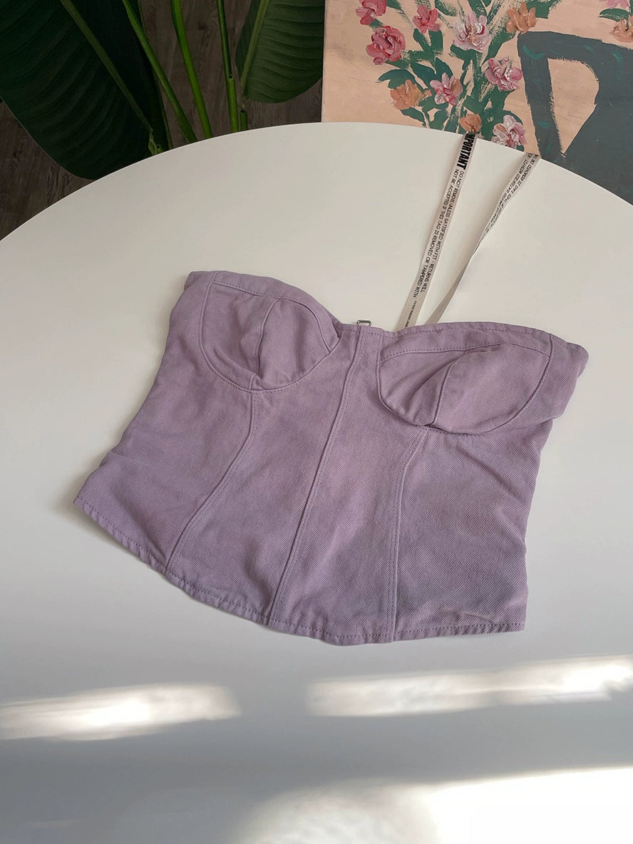 purple denim bandeau