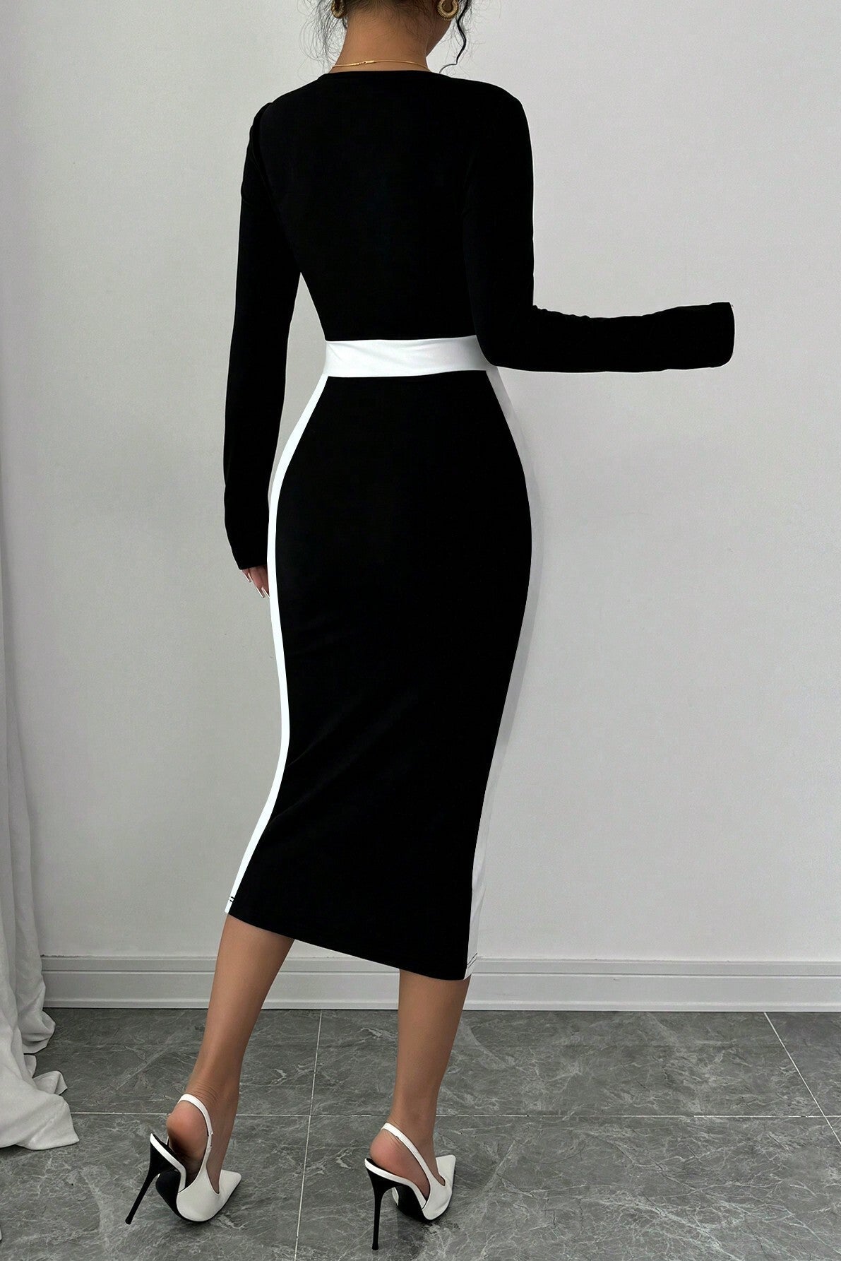 georgia black long sleeve maxi dress