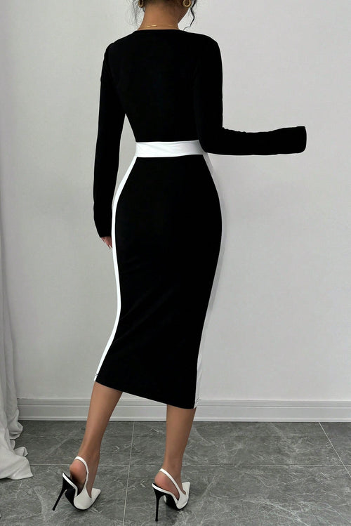 georgia black long sleeve maxi dress