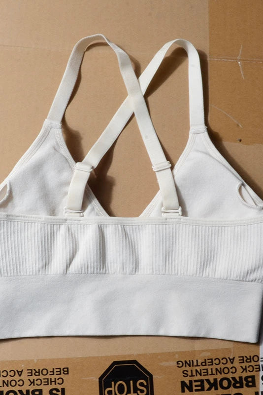 V-neck open-back breathable sporty daily yoga underwear bra