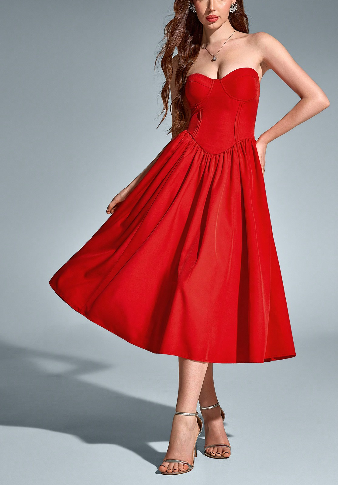 vintage red bandeau dress