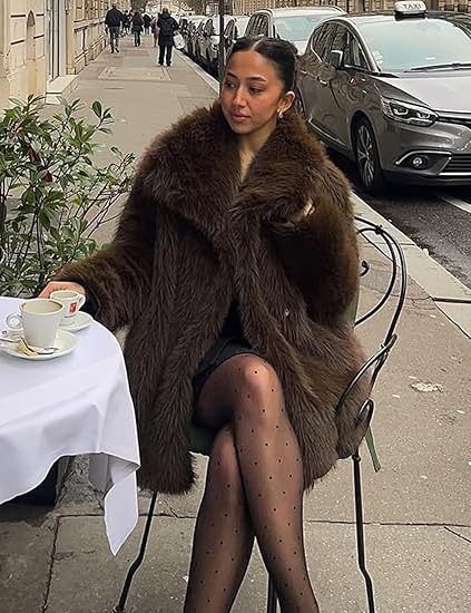 Lily Faux Fur Fur Jacket Mid-length Warm Coat