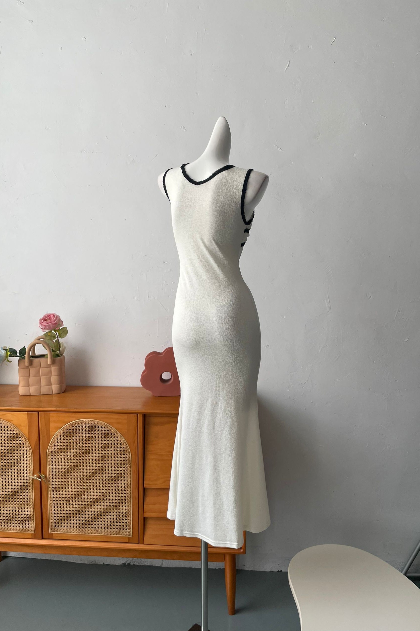 white butterfly design midi dress