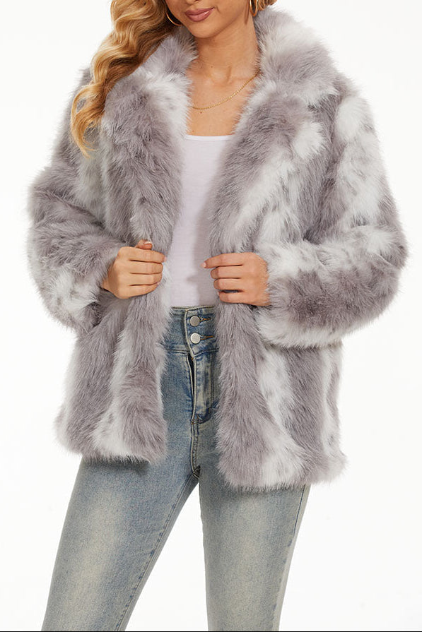 Imitation Leopard Print Fur Women's Coat