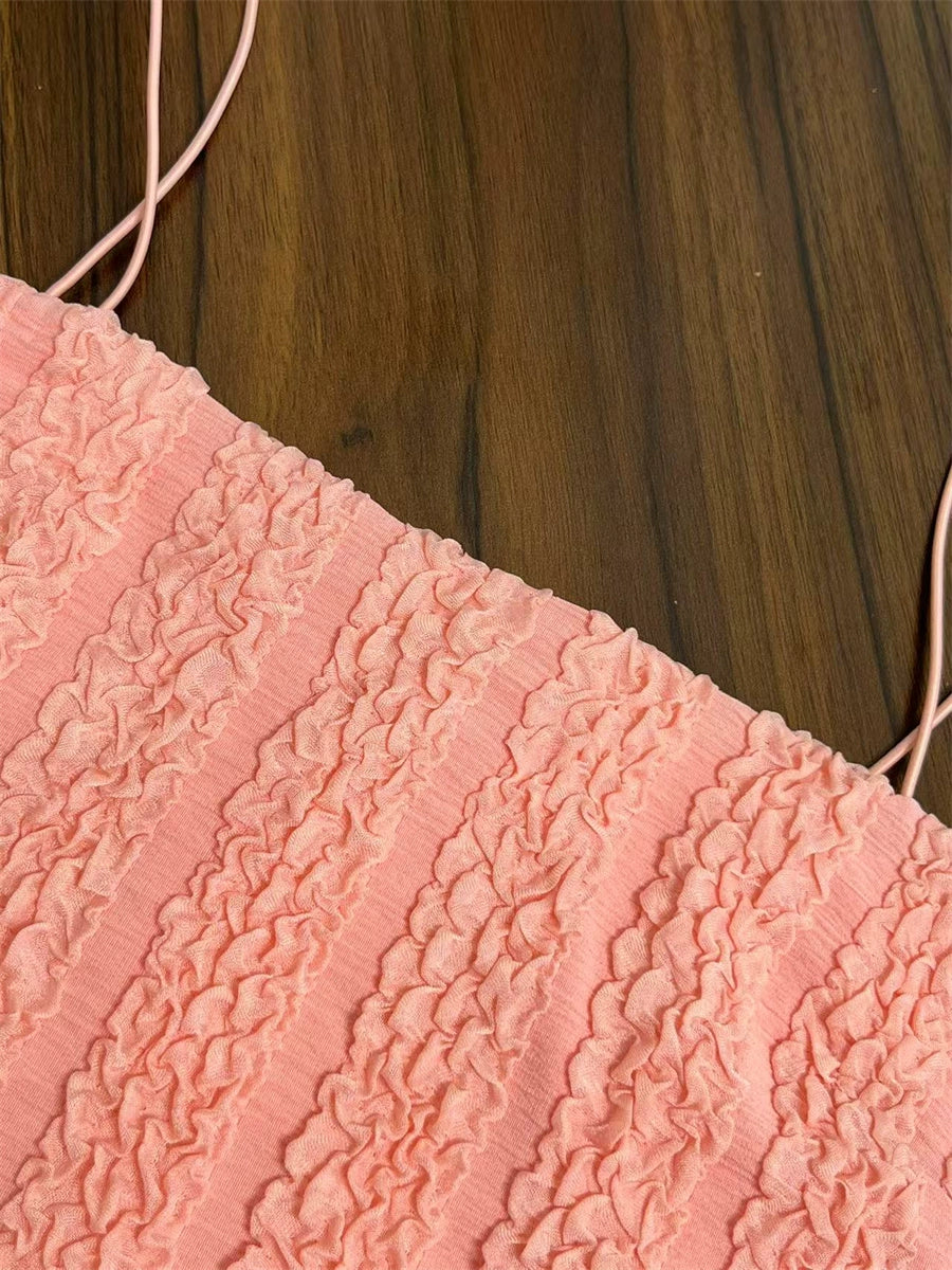 pink camisole mini dress