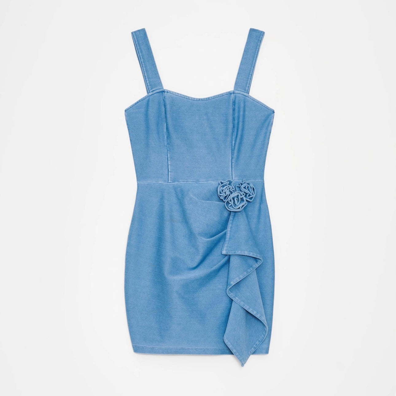 three-dimensional decorative flower slip dress