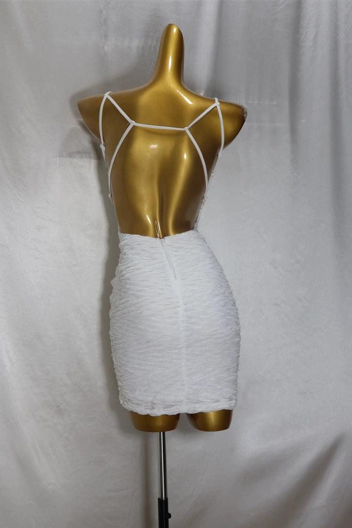 White backless mini Dress