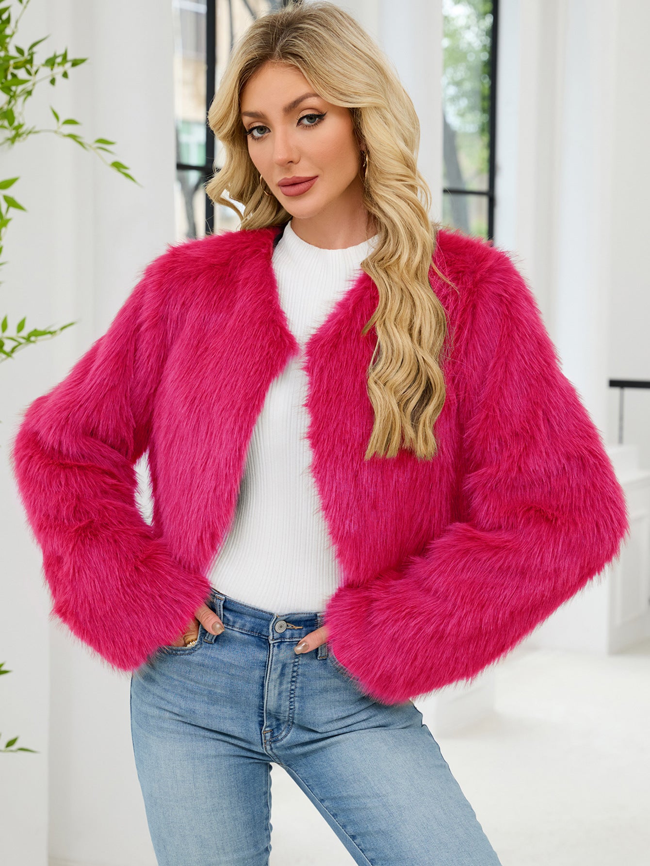 victoria Imitation Fur Top Short Jacket