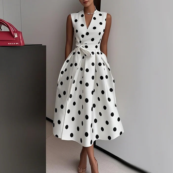 regina white polka dot strapless maxi dress