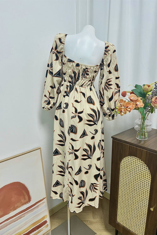 black square collar long sleeve dress