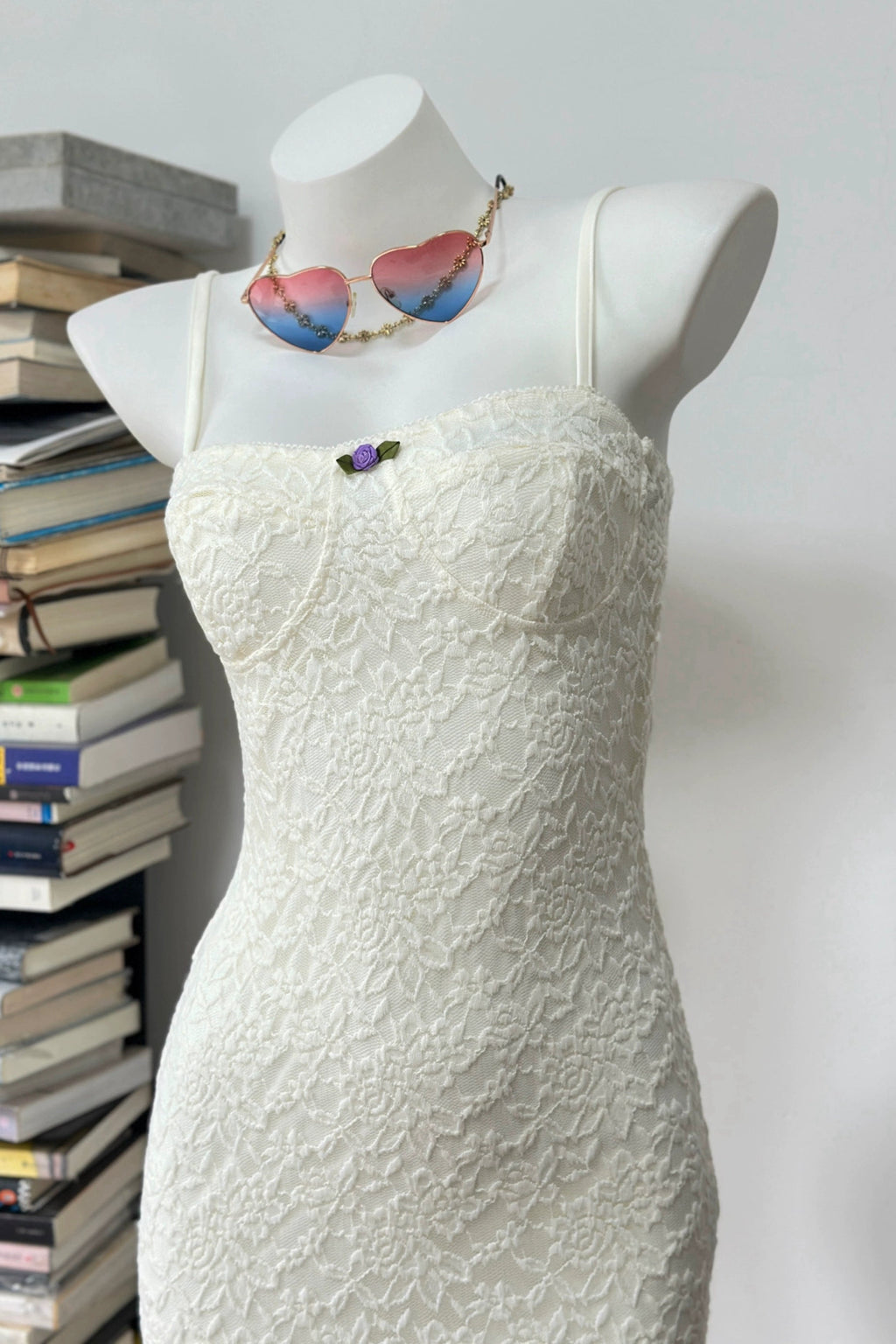 white lace slip min dress
