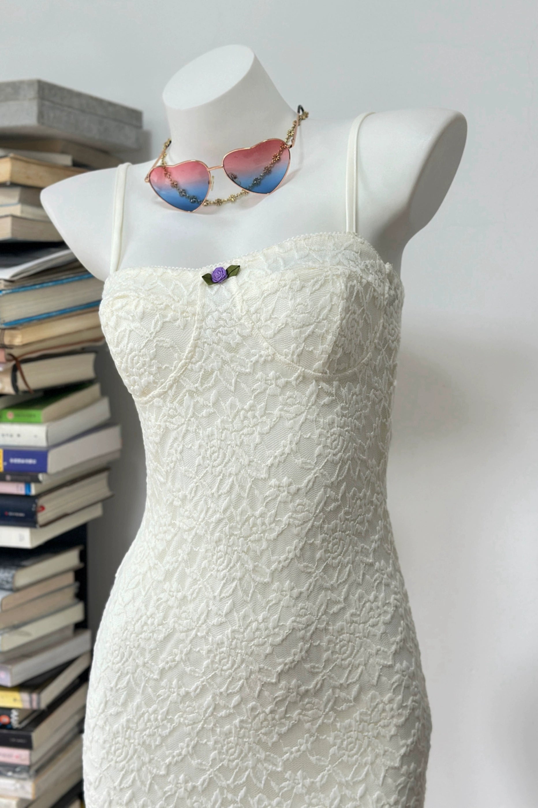 white lace slip min dress