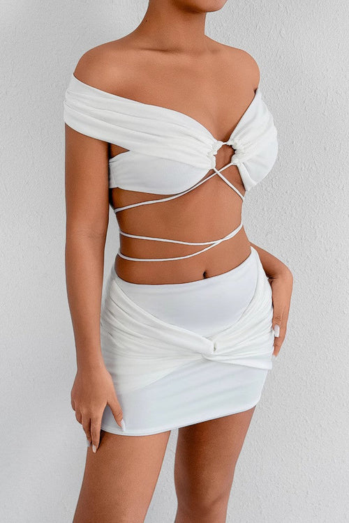 cathy white Strappy mini dress