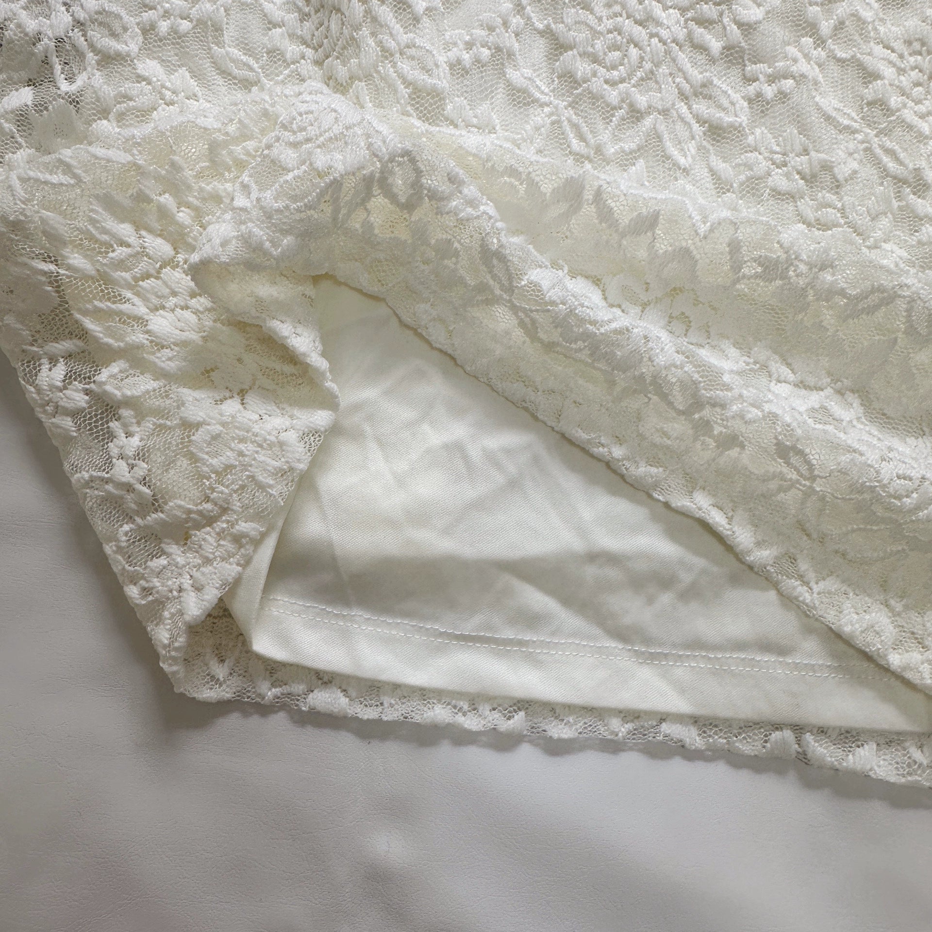 white lace slip min dress