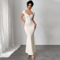 olivia white V-neck maxi dress