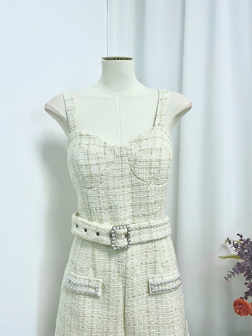 white belt strap jumpsuit