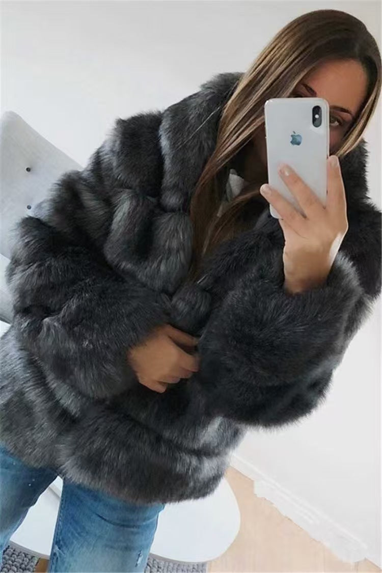 long-sleeved mink fur cardigan