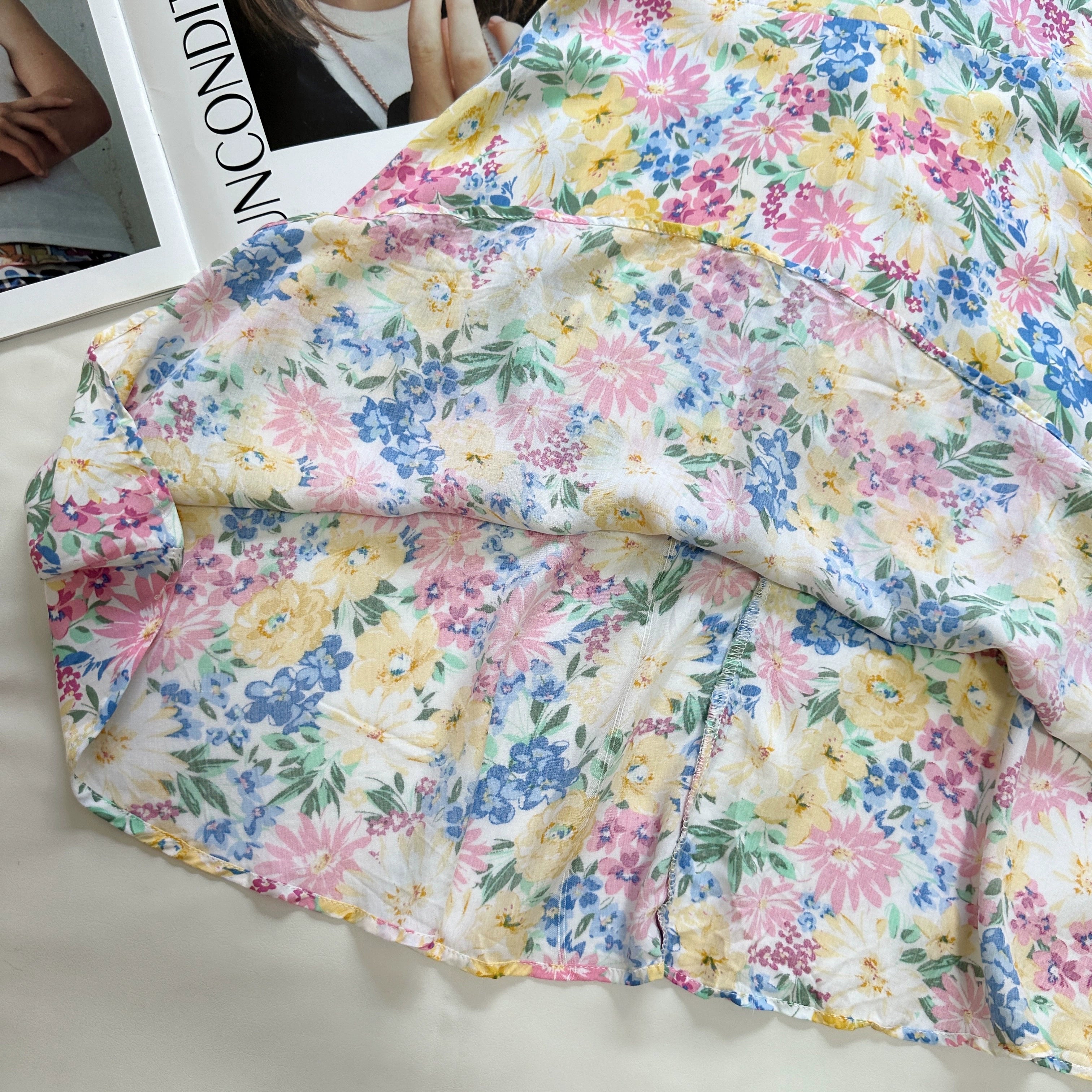 V-neck light short sleeve printed dress
