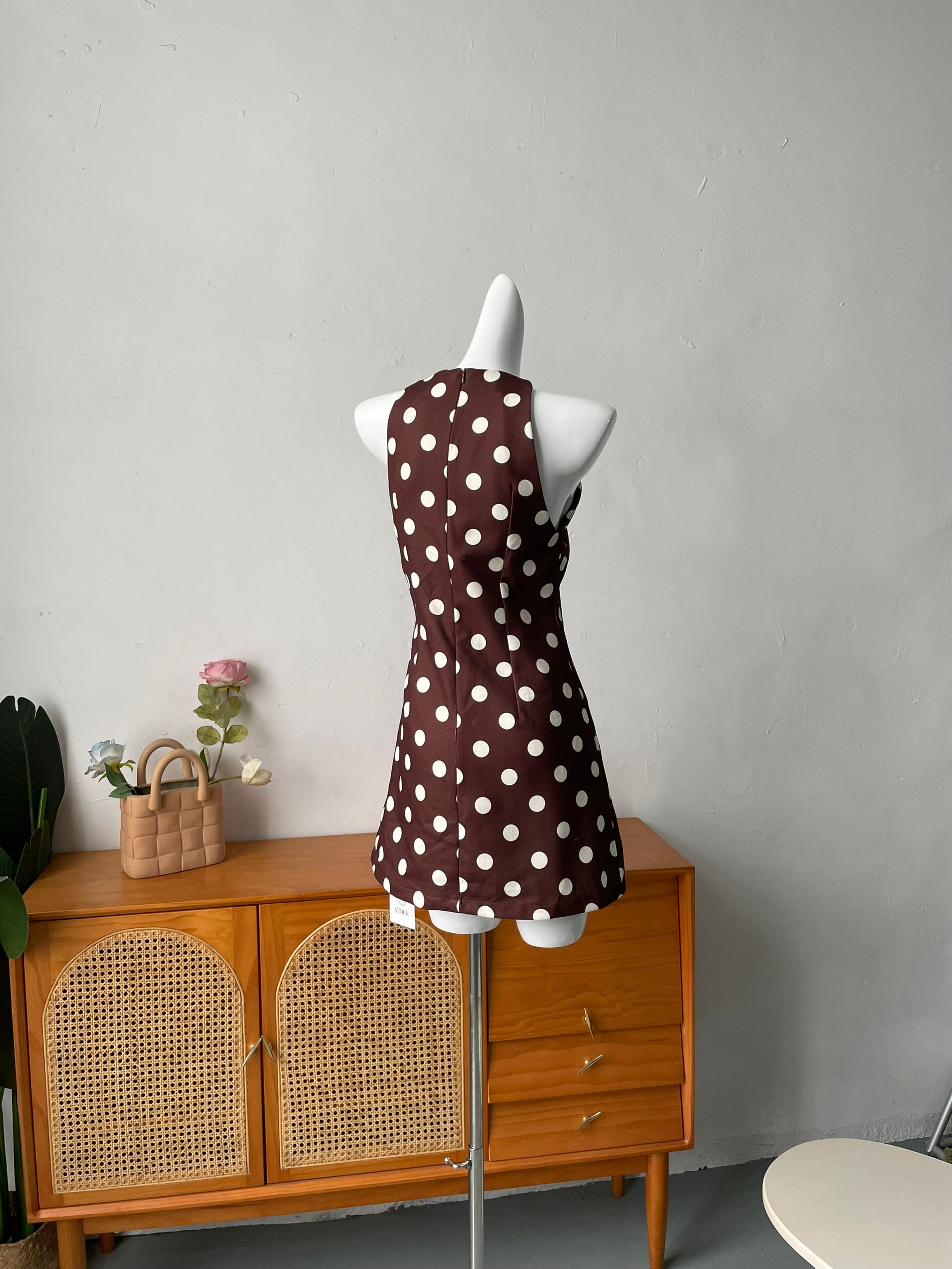 polka dot slip min dress