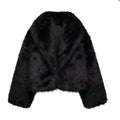 fox fur imitation fur cropped jacket
