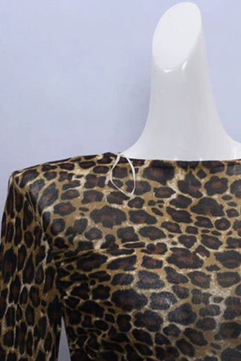 eopard print mesh dress
