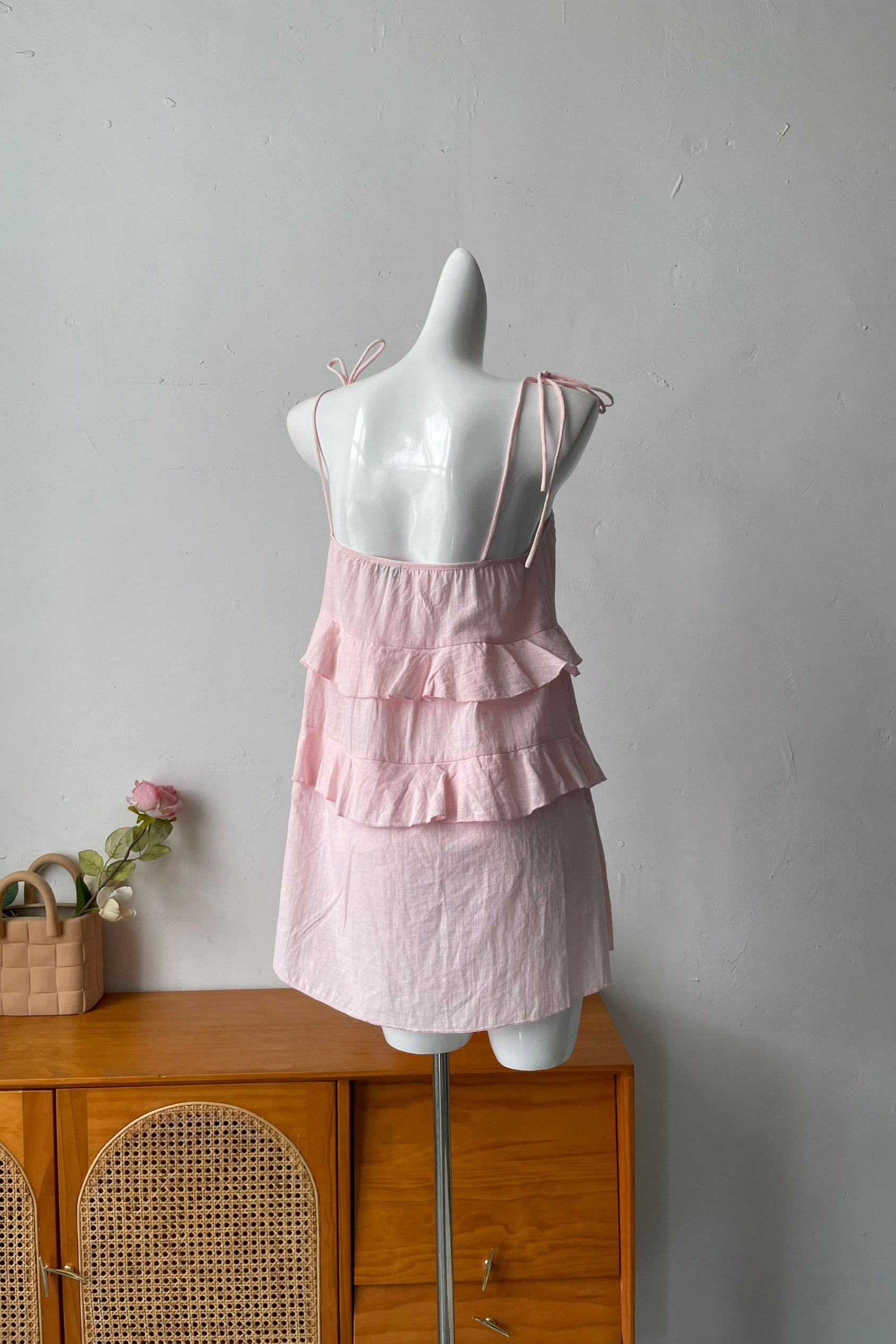 pink camisole mini dress