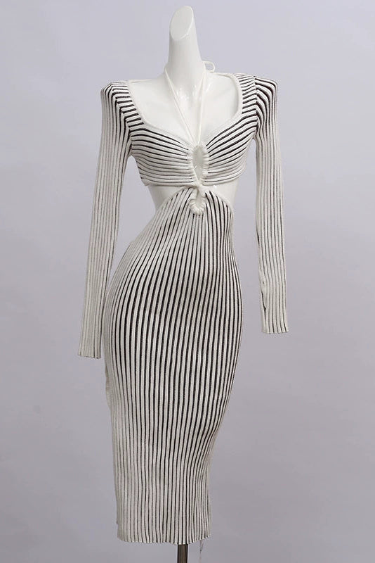open back knitted dress