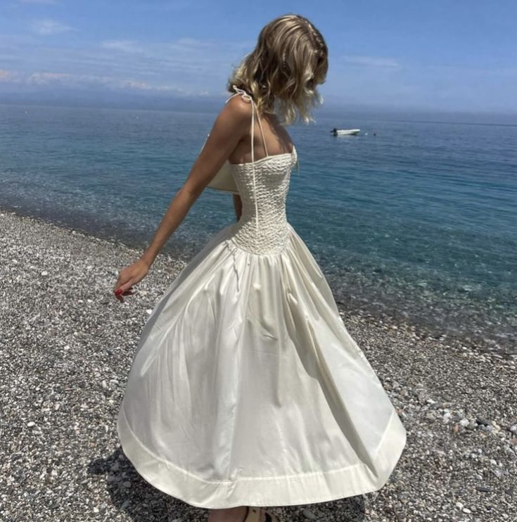 Strapless Fitted Spaghetti Strap Long Dress - white
