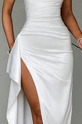 cecilia white suspender slits maxi dress