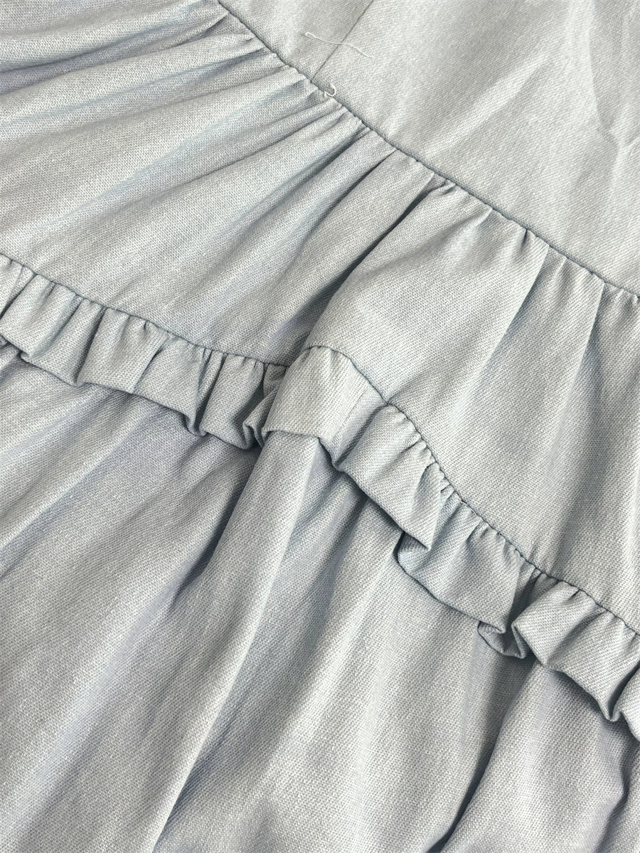 light blue slim slip dress