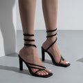 Wrap-around Flip-On Stiletto Sandals