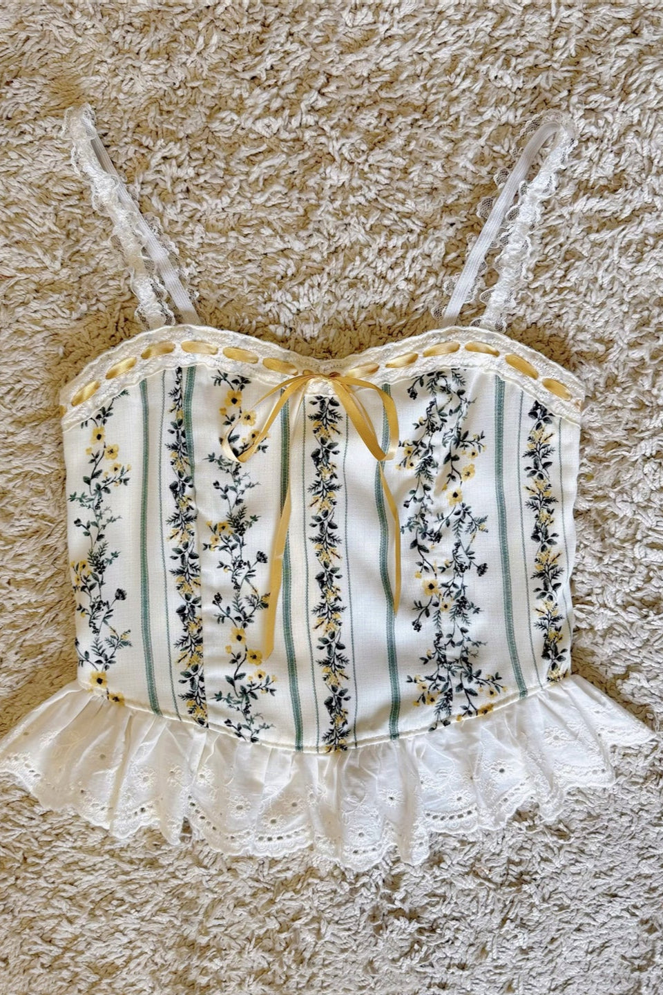 floral bow ribbon lace hook flower splicing suspender