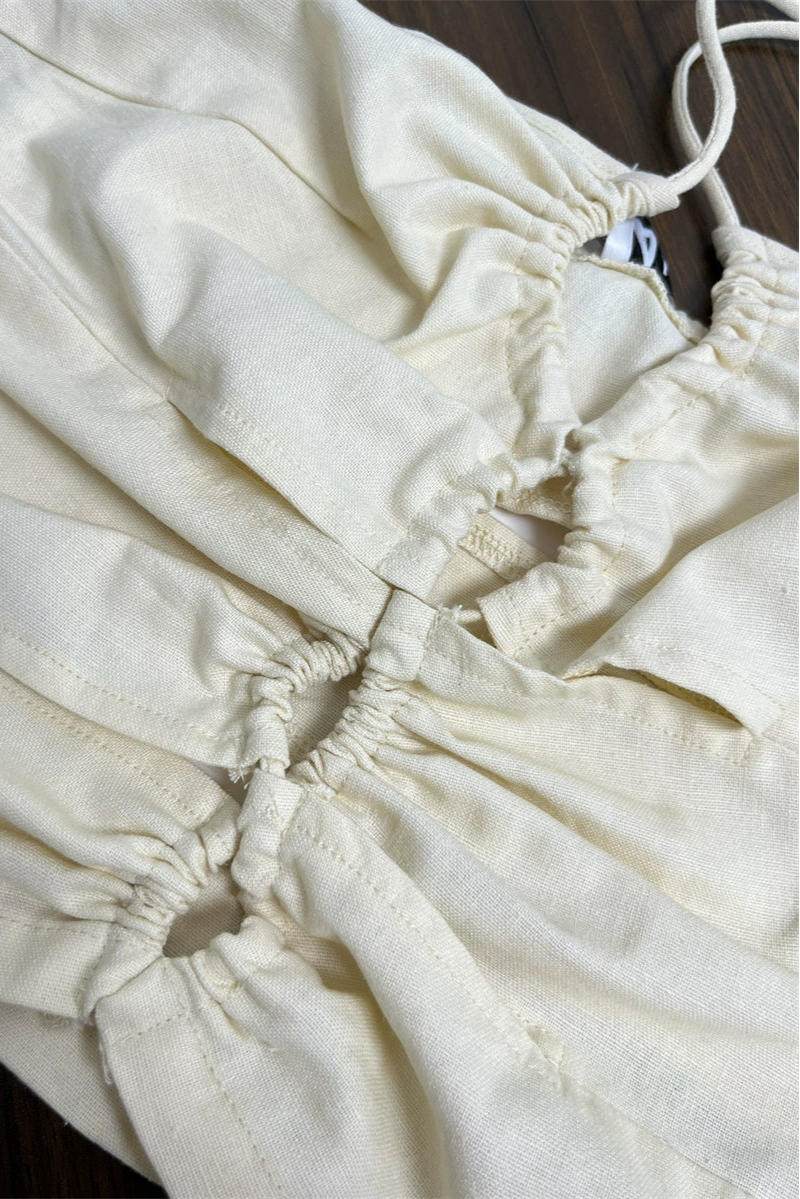 Light Yellow Hollow Halterneck Camisole