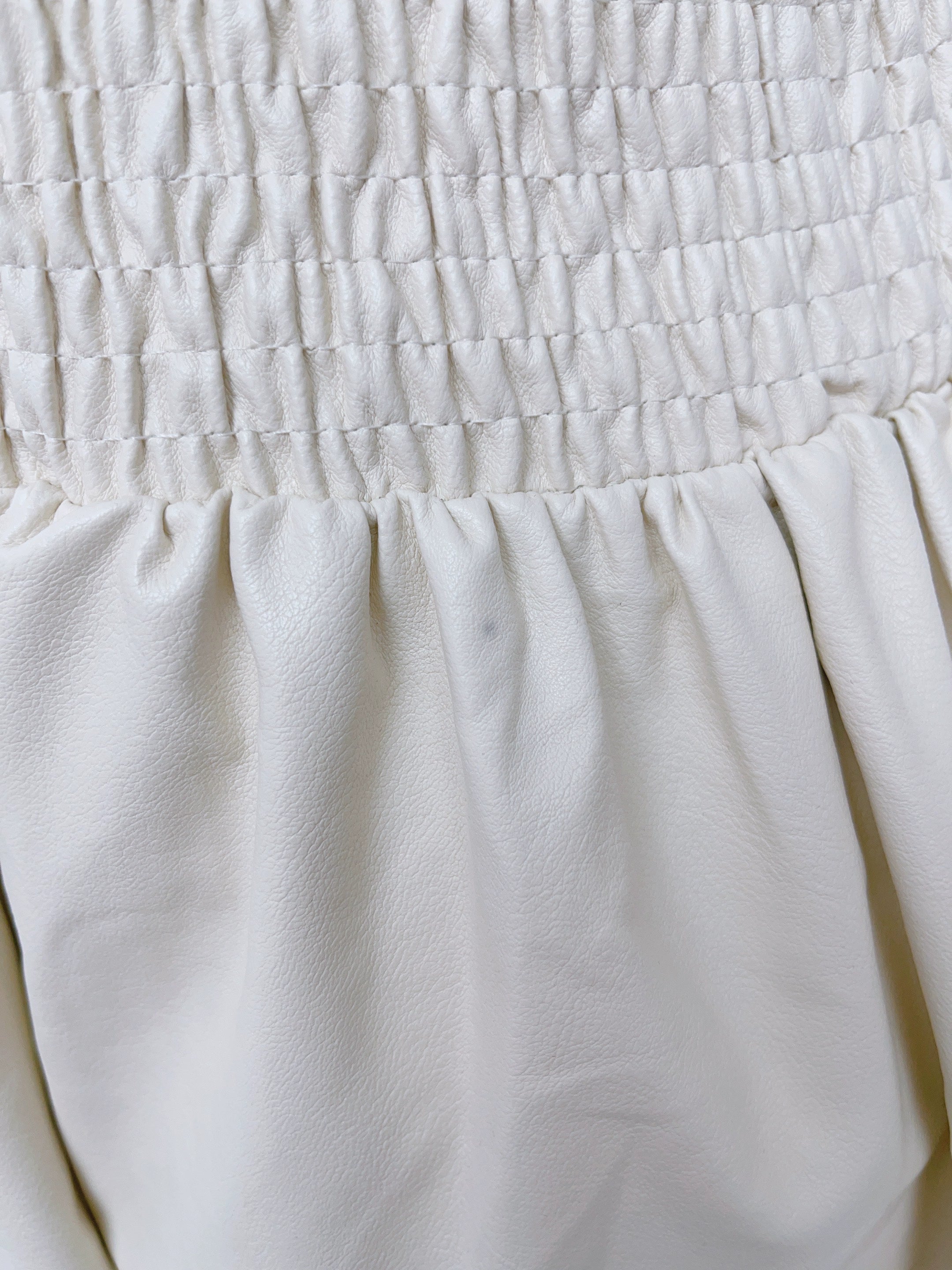 apricot cream stretch waist V-neck shoulder dress