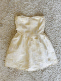 vintage embossed bow glossy bandeau puffy mini dress