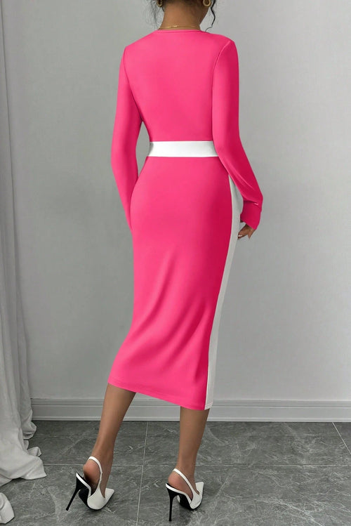 georgia pink long sleeve maxi dress