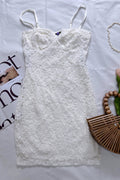white lace slip min dress