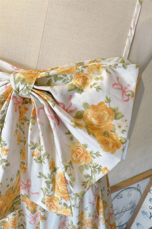 bow suspender puffy skirt