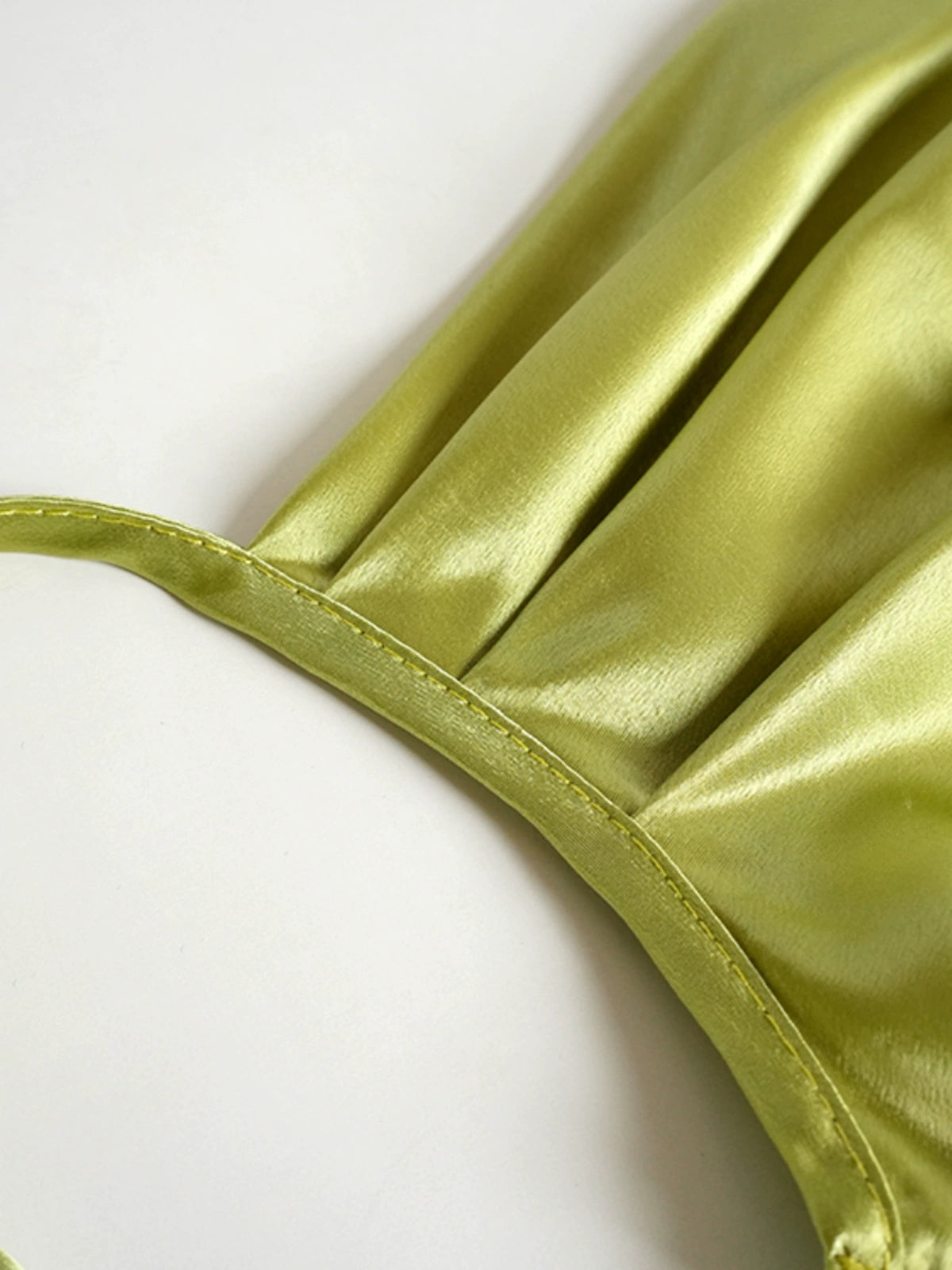 swing collar glossy satin drawstring strap suspender dress