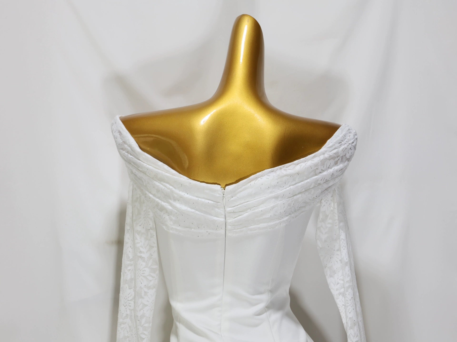 white long sleeve off shoulder min dress