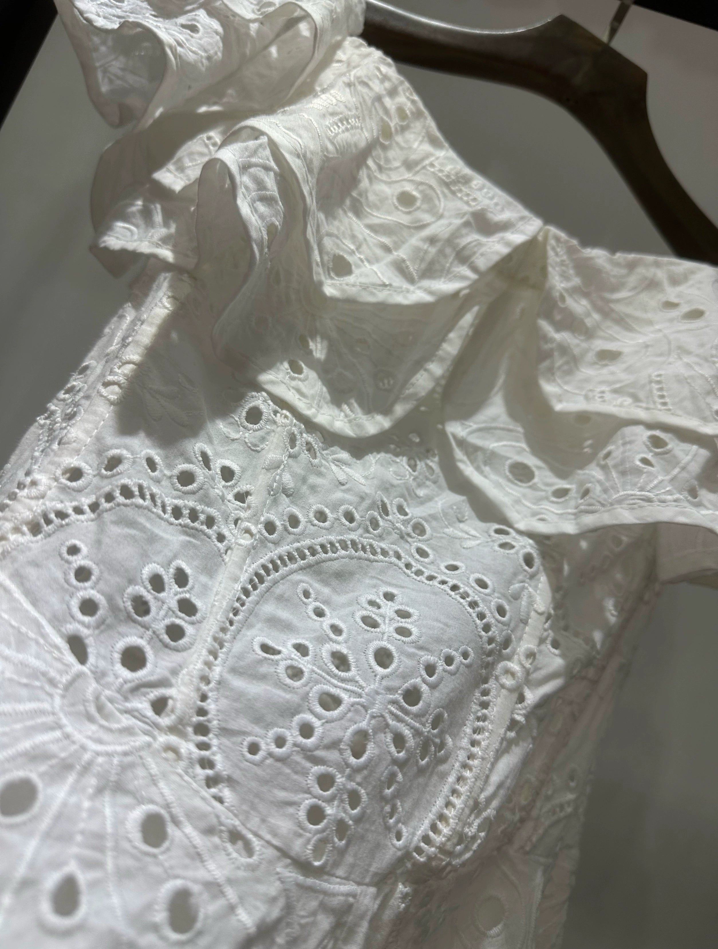 White cut-out one-shoulder midi dress