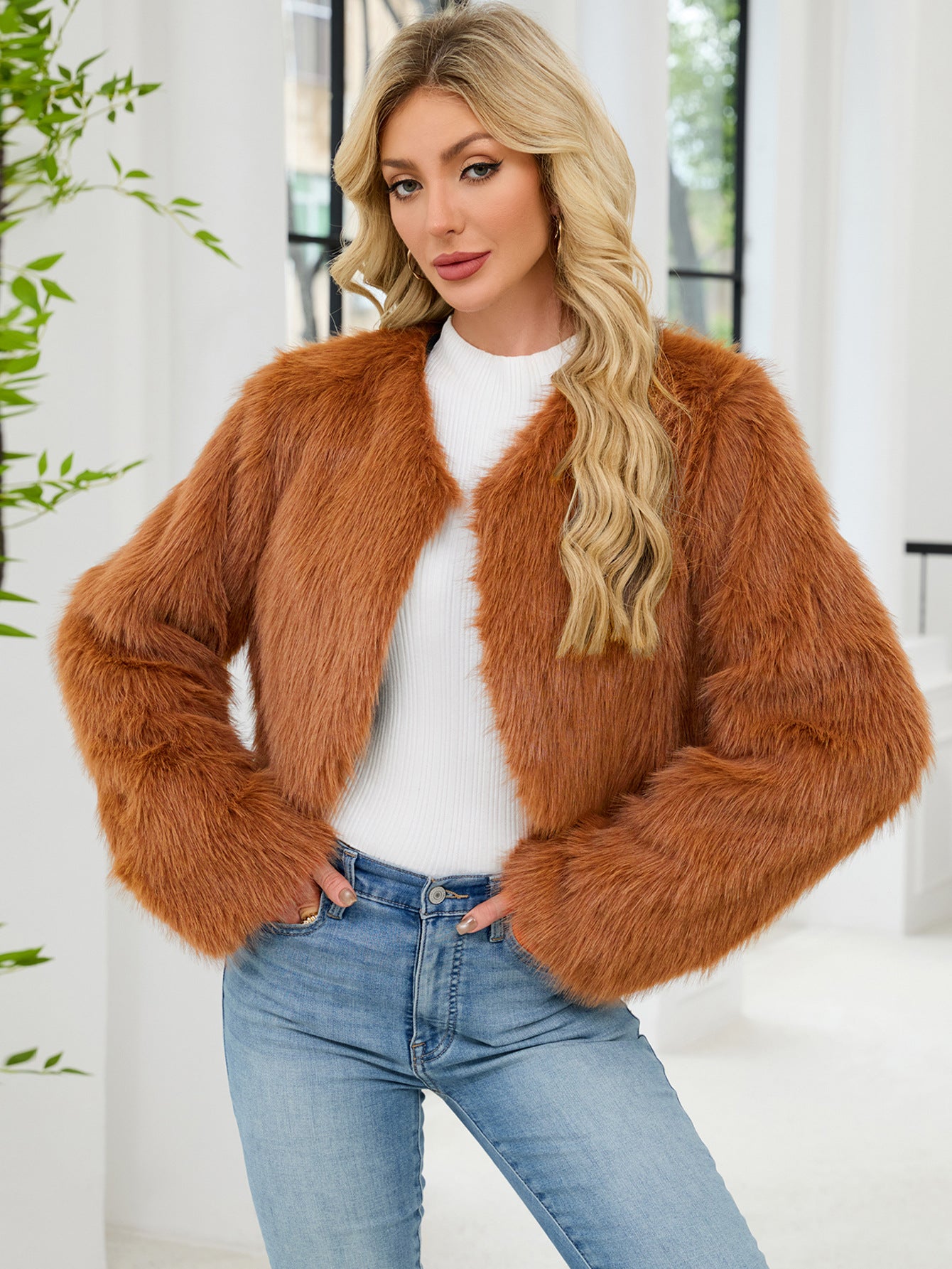 victoria Imitation Fur Top Short Jacket